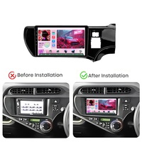 Reproductor de DVD para Auto con Pantalla IPS de 9 Pulgadas, Qualcomm Snapdragon, 2 Din, YouTube, GPS, WIFI, Android, para Toyota Prius C RHD Aqua 2013