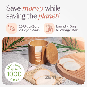 Pad Pembersih Wajah Ramah Lingkungan dari Bambu dengan Logo Kustom, Dapat Digunakan Kembali, Dapat Dicuci, Lembut, <span class=keywords><strong>2</strong></span> Lapis - Product Image 3