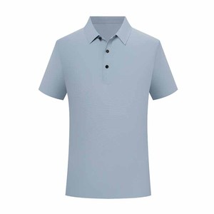 Polo de golf de seda helada de color sólido de manga corta para hombre, nuevo diseño con material suave transpirable, patrón de impresión sin marcas - Product Image 6