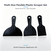 Kit de spatules triangulaires industrielles en plastique souple de tailles variées, outil de décollage de décalcomanies et de distribution de colle, pack de grattoirs multi-usages