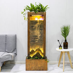 Luz de estilo europeo cortina de agua de lujo adorno de pared sala de estar agua corriente riqueza fuente macetas Macetas - Product Image 4