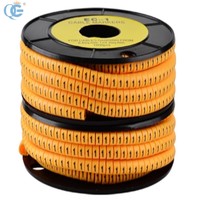 Penanda kabel listrik Label kabel Nomor kuning penanda kabel bulat