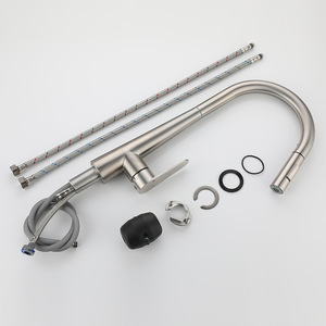 Stainless Steel Pull Out Kitchen Faucet Single Handle Deck Mounted Modern Ceramic Valve Core YQ3024F - Product Image 2