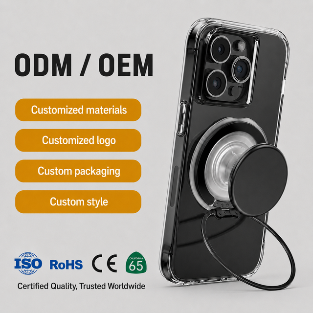 2026 Trending Magnetic Ring Phone Holder for Mobile Gaming Video Call Travel Creator Economy Foldable Phone Grip Tok Kickstand