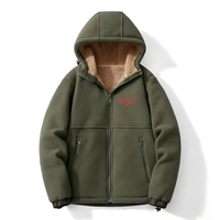 Automne hiver 100% Polyester hommes lourd polaire pleine fermeture éclair à capuche veste thermique doublé coupe décontractée vêtements de travail décontractés utilitaire ODM
