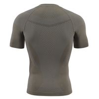 Lichtgrijze custom heren gymkleding onderlaag sporttops gym T-shirt