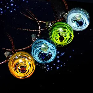 Estrella cósmica doble bola de cristal de Navidad universo colgante encanto creativo collar de cristal para los amantes