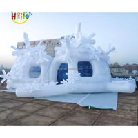 Tente dôme gonflable blanche de Noël personnalisée tente igloo gonflable en forme de flocon de neige