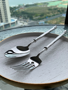 Ensemble de 4 couverts DF BC pour cuisine occidentale, couteau, fourchette et cuillère, acier inoxydable 304, pour restaurant de steak, style hôtelier européen de luxe léger - Product Image 6