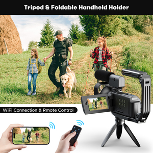 5K 비디오 카메라 캠코더, 56MP 동영상 녹화 카메라 YouTube WiFi 야간 투시경, 3 인치 회전식 터치스크린 팟캐스트 카메라 레코더 - Product Image 4