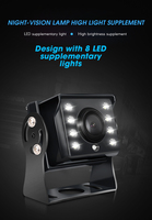 Caméra de recul étanche à vision nocturne à 8 LED pour voitures, bus, camions, chariots élévateurs avec capteur d'image AHD