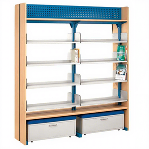 Heavy Duty School Furniture <b>Library</b> Adjustable Metal Bookshelf Double Side Display Shelf - Product Image 4