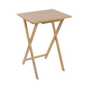 Escritorio plegable de bambú Natural 100% ecológico TV cena café <span class=keywords><strong>Rectangular</strong></span> bandeja plegable mesa con estante de almacenamiento - Product Image 1