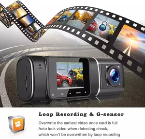 Cámara Doble para Coche, Delantera e Interior, 1080P, con Sensor G, WDR, Visión Nocturna, Resistente al Agua - Product Image 5