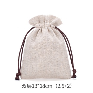 High Quality Double Layer Cotton Velvet <b>Drawstring</b> Gift Bag with Custom Logo for Jewelry Packaging Wedding Storage Bag - Product Image 3