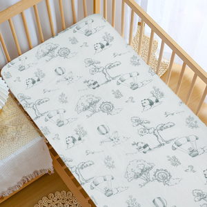 Draps <span class=keywords><strong>de</strong></span> lit pour bébé en <span class=keywords><strong>coton</strong></span> et bambou tissé moderne, doux, écologiques, à motifs marins et à pois, pour toutes les saisons, tailles standard et pour tout-petits - Product Image 1
