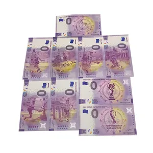 2022 Qatar football world-cupp custom souvenir paper money banknote soccer ball O Euro Argentina France team paper cards note