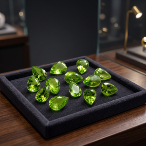 Pera peridoto natural facetado corte 6X9MM Color verde venta al por mayor piedras preciosas sueltas calidad superior para la fabricación de joyas a precio al por mayor - Product Image 3