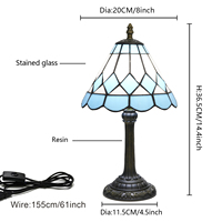 Lampe de table en verre teinté, nouveau design, alimentation secteur, bleu ciel moderne, lampe de chevet décorative pour chambre à coucher