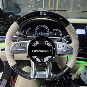Volante Deportivo de Cuero y Fibra de Carbono con Pantalla LED para Mercedes-Benz <span class=keywords><strong>AMG</strong></span> W204 W205 W211 W203 W212 W176 W213 W222 C63 Clase G - Product Image 2