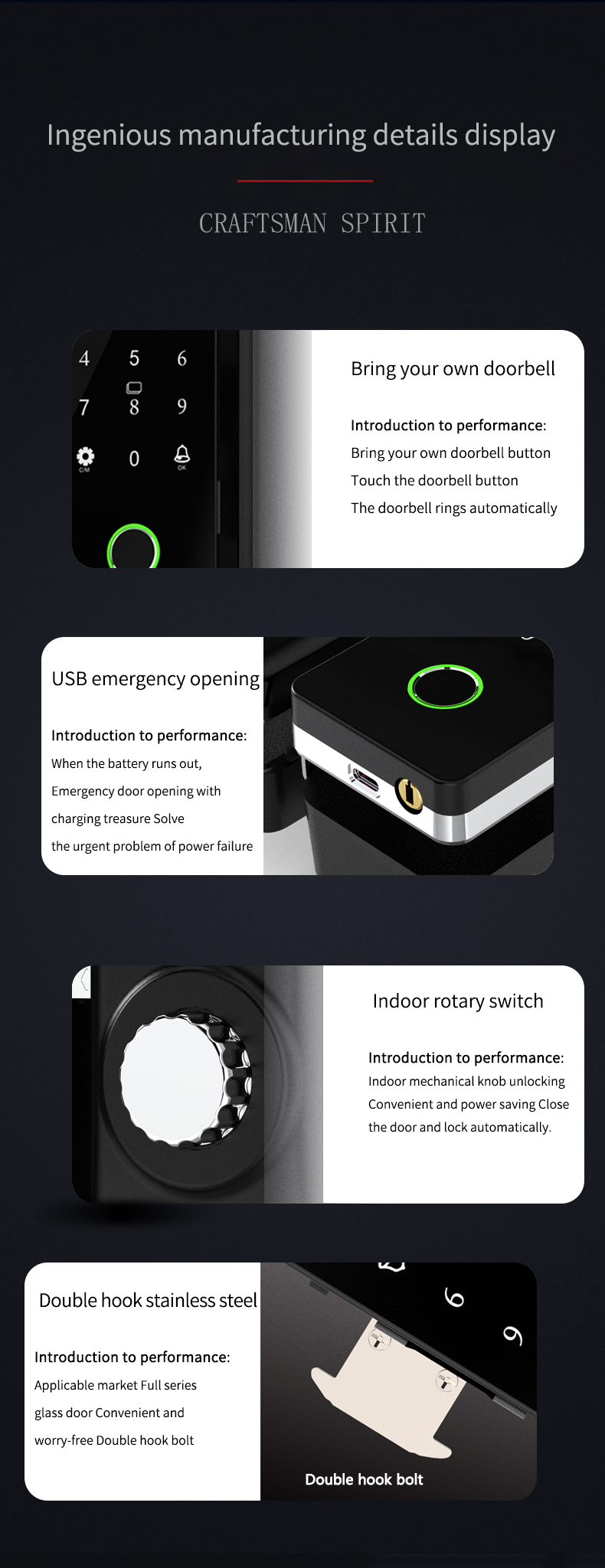 smart glass door lock fingerprint lock password smartsteps security app electronic smart anti-theft deadbolt lock bd safety lok