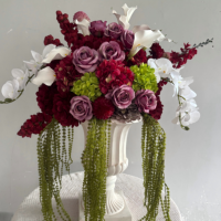 T-FC007 Nouvelles conceptions Boule de fleurs artificielles en soie rose 60 cm Boule de fleurs Centre de table de luxe pour la décoration de table de mariage