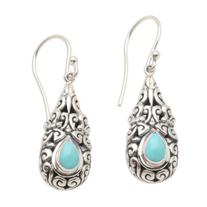 Orecchini vintage a goccia da donna, eleganti gioielli in stile etnico con design a nuvola - Product Image 2