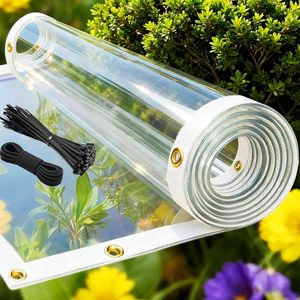 Telo <span class=keywords><strong>in</strong></span> <span class=keywords><strong>PVC</strong></span> Trasparente Resistente LIYUAN con <span class=keywords><strong>Occhielli</strong></span>, Copertura Impermeabile Rinforzata <span class=keywords><strong>per</strong></span> Casa e Giardino - Product Image 5