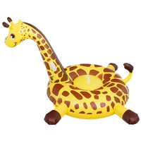 Flotador de piscina de jirafa inflable de gran tamaño, Jinete para exteriores con asas