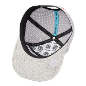 Tcap China White Color 6 Panels Rubber Patches <b>Flat</b> Brim Camp <b>Cap</b> for <b>Man</b> - Product Image 5