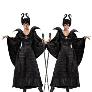 Disfraz de Bruja Negra de la Bella Durmiente para Adultos, Vestido de Cosplay con Sombrero y Varita para Fiesta de Halloween - Product Image 5