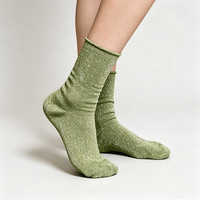 Chaussettes Élastiques Scintillantes Personnalisées avec Motifs Tissés Exquis, Décoration Élégante et Brillante, Douces et Agréables pour la Peau