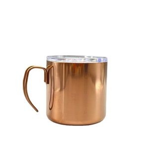 Taza de camping al por mayor de 12 oz con asa de alambre de acero, taza de acero inoxidable 304 con tapa de plástico, taza portátil para café y agua, térmica para bebidas frías - Product Image 5