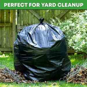 55 95 100 Gallon Large Black Heavy Duty 3 Mil HDPE Side Gusset Disposable Trash <b>Bags</b> Heat Seal for Contractor Industrial Lawn - Product Image 4