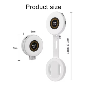 Lampe Selfie Magnétique pour <span class=keywords><strong>iPhone</strong></span> Magsafe, Anneau Lumineux LED 360° à Température de Couleur Réglable 2700-6500K, Alimenté par Batterie, avec Miroir Intégré - Product Image 2