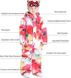 Traje de nieve impermeable de invierno para niños a prueba de viento térmico nieve deportes esquí babero para actividades al aire libre - Product Image 2