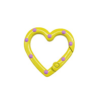 Porte-clés mignon en métal émaillé, mousquetons ronds, fermoirs à ressort en forme de cœur, fermoirs à ressort Shiduomei Love Key pour la fabrication de colliers