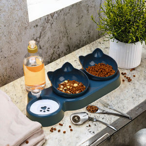 3 in 1 Eco-friendly Plastic Cat Feeder <b>Water</b> Dispenser Double Bowl Pet Food <b>Container</b> for Small Dogs Love Portable Luxurious - Product Image 3