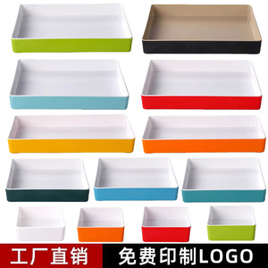 Bandeja de melamina para barbacoa de autoservicio en restaurantes comerciales, plato rectangular para pato, exhibidor de comida cocinada y platos estofados - Product Image 3
