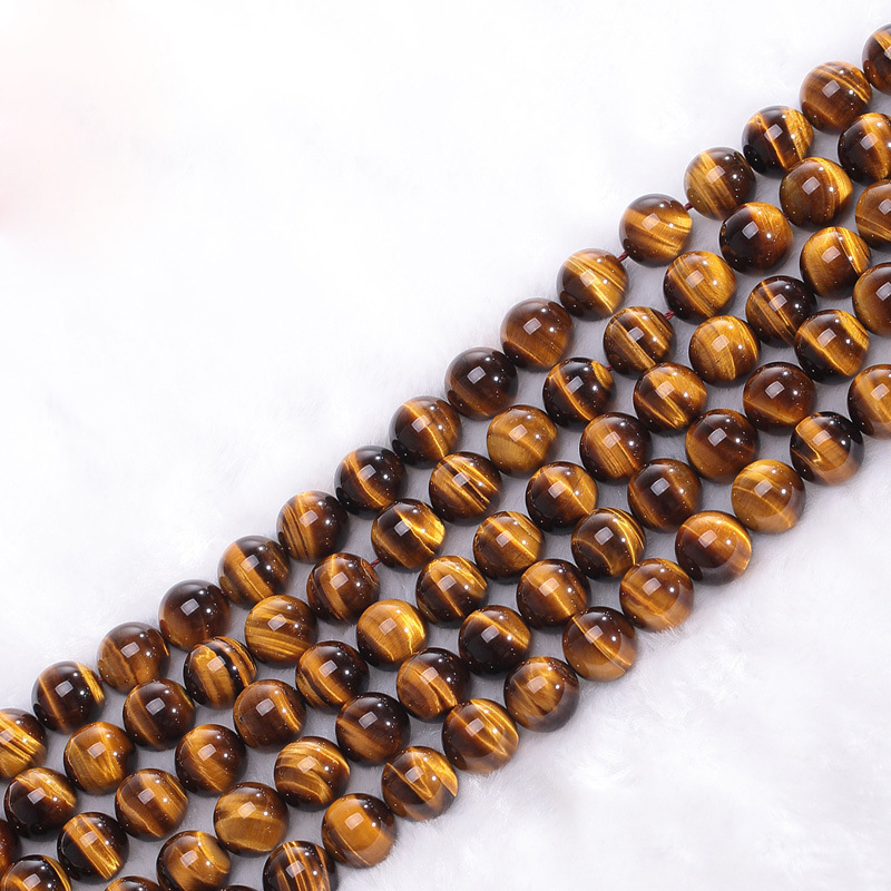 Loose Gemstone Yellow Tiger Eye Beads for Jewelry Making Various Colors Green Red Obsidian Jasper Ruby Garnet
