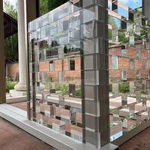 LZX solido lucido cristallo trasparente blocco di mattoni forma rettangolare curva modello per ingresso esterno soggiorno macchia - Product Image 3