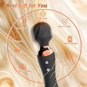 Masajeador recargable, vibrador de clítoris y punto G para mujer, varita potente con estimulador de pezones, cabezal flexible de 360 grados - Product Image 4