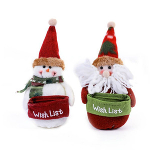 Adornos Navideños de Peluche de Santa Claus y Muñeco de Nieve con Bolsillo para Lista de Deseos, Decoración Navideña para Mesa, Muñeco de Regalo - Product Image 6