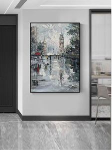 <span class=keywords><strong>Peinture</strong></span> sur toile minimaliste noir et blanc représentant une ville - <span class=keywords><strong>D</strong></span>écoration élégante <span class=keywords><strong>pour</strong></span> salon et entrée - Product Image 1
