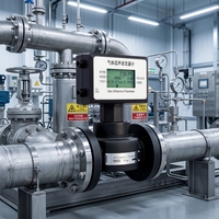 Medidor de Flujo de Gas Ultrasónico de Bajo Consumo Yunyi, Compatible con Agua, Lectura Remota GPRS OEM, Pantalla LCD, Estación de Control sin Personal