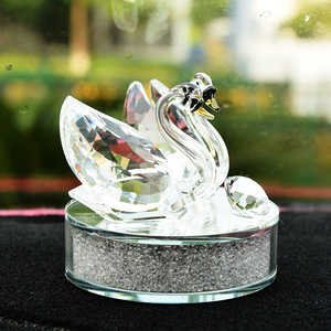 Crystal Swan Perfume Holder K9 Crystal Desktop <b>Decoration</b> <b>Car</b> Aromatherapy Ornament - Product Image 4