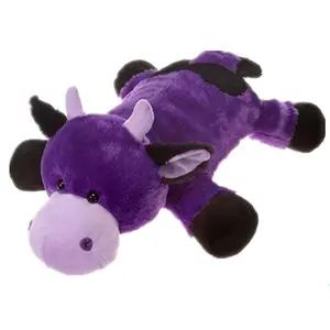 Giocattolo farcito della mucca viola della peluche molle di modo sveglio poco costoso all'ingrosso della peluche della mucca