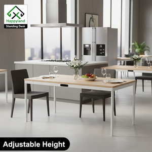 4 hình tròn có thể điều chỉnh chân văn phòng điện bàn Chiều cao có thể điều chỉnh đứng bàn ăn 4 động cơ ngồi đứng bàn khung - Product Image 1