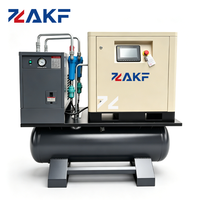 Compresor de Aire de Tornillo Industrial Rotativo ZAKF Pequeño de 3.7KW 5HP Monofásico 230V 50HZ Todo en Uno con VSD PM, Secador y Tanque
