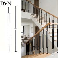 Balustre en fer forgé personnalisé DVN, carré noir 1/2*44'', meneaux métalliques creux, meneaux en fer forgé pour décoration d'escalier